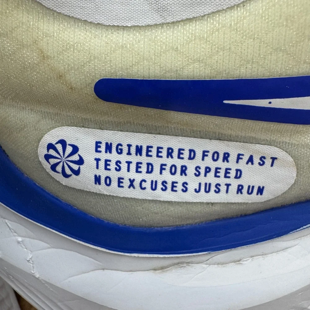 Nike Zoom Fly‎ 5 Mens Running Shoes White Blue BQ3202-100 Size 12